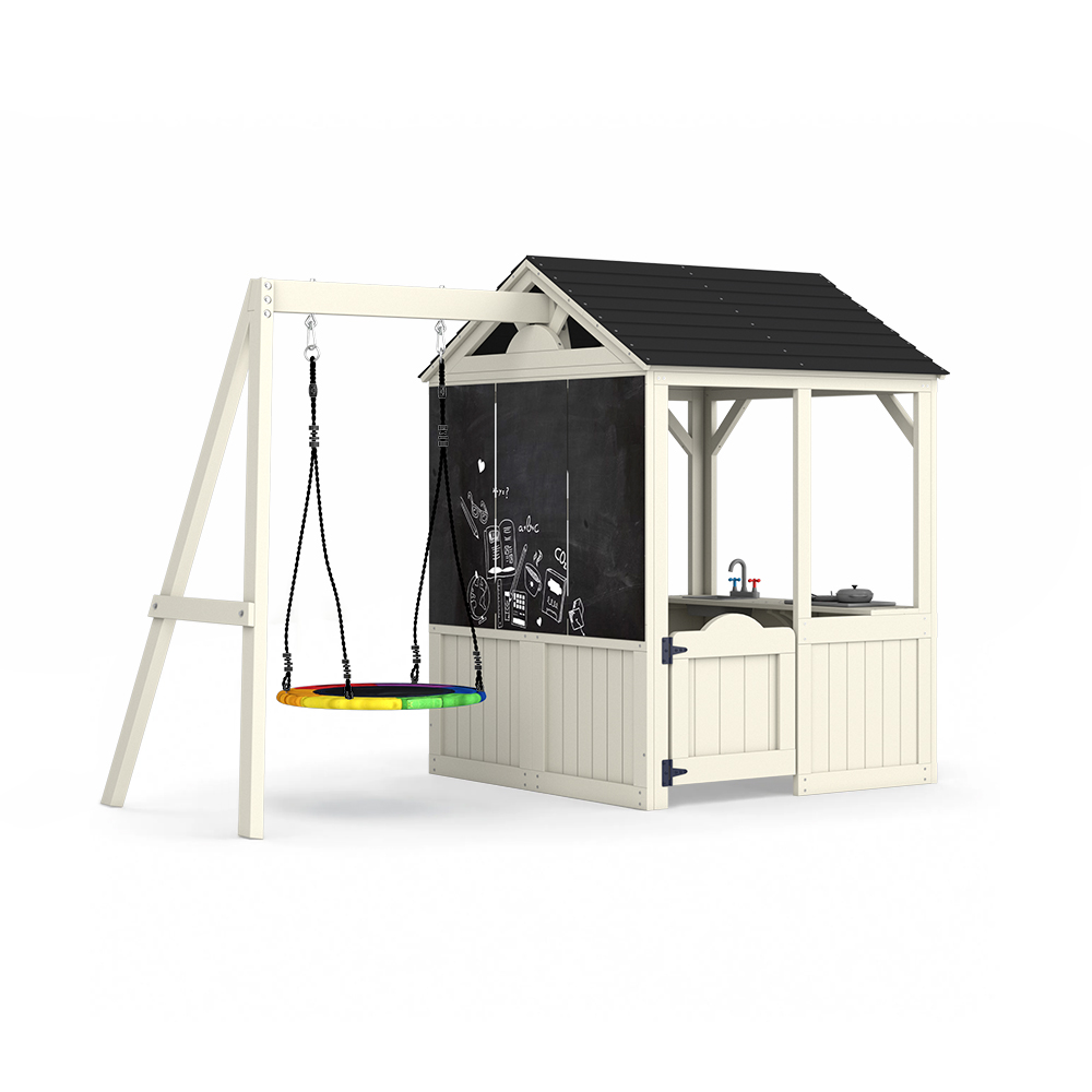 Kids Outdoor Wooden Playhouse - Bahçe Binaları Mobilyaları Çocuk Oyun Evi
