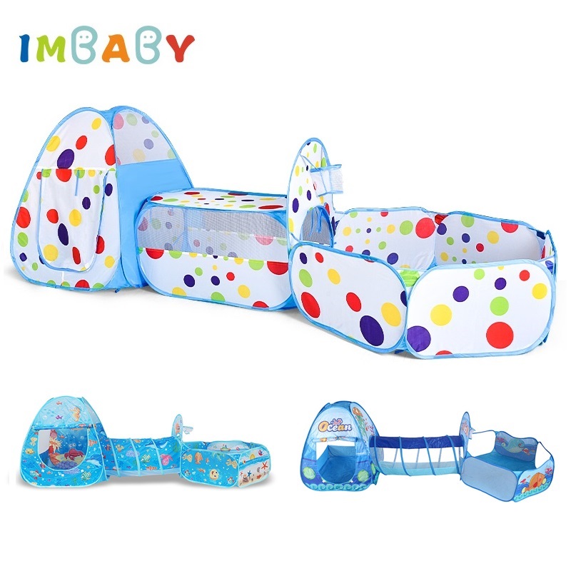 Kids Outdoor Tunnel - IMBABY 3'ü 1 Arada Top Havuzu