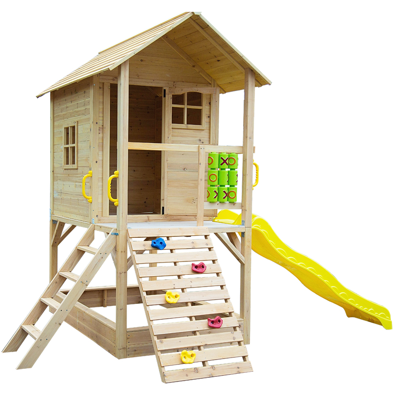 Kids Outdoor Wooden Playhouse - Çocuklar İçin Ahşap Dış Mekan Oyun