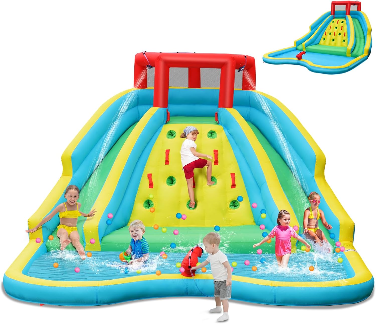 Kids Outdoor Climbing Wall - Çocuklar için Dev Şişme Su Kaydırağı,