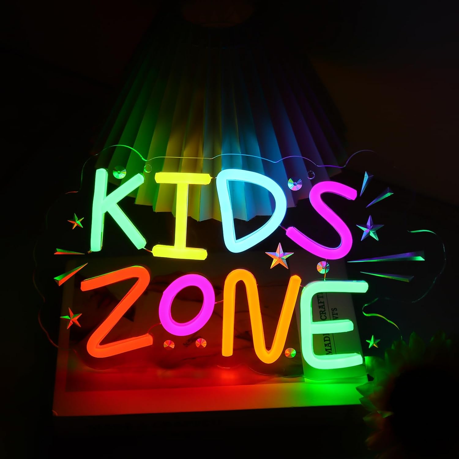 Kids Outdoor Zone - Çocuk Bölgesi Neon Tabela Sanatı Duvar