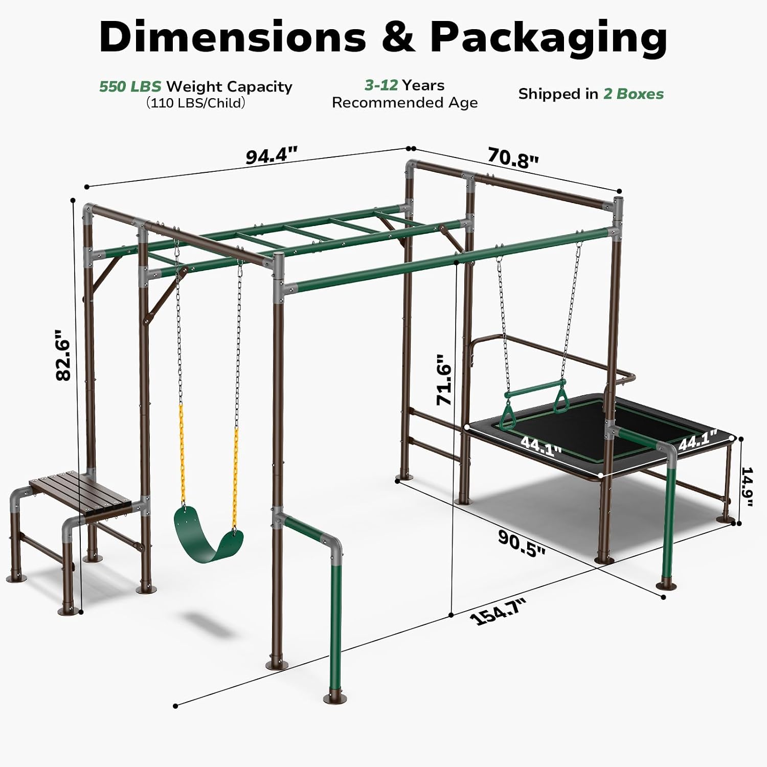 Kids Outdoor Monkey Bar Set - Maymun Barları Çocuk Açık Hava Oyun