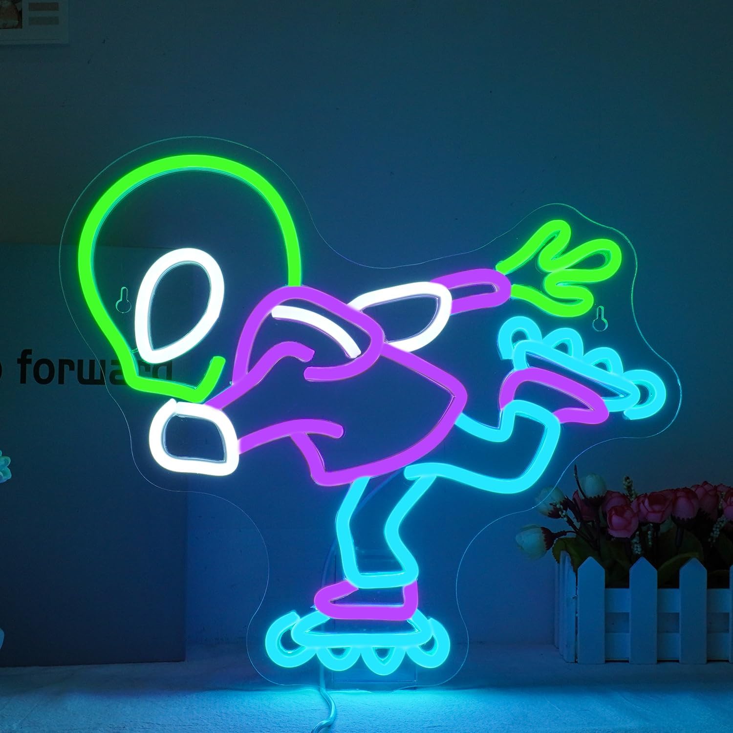 Kids Outdoor Zone - Dabbing Dinozor Tekerlekli Paten Neon Tabela