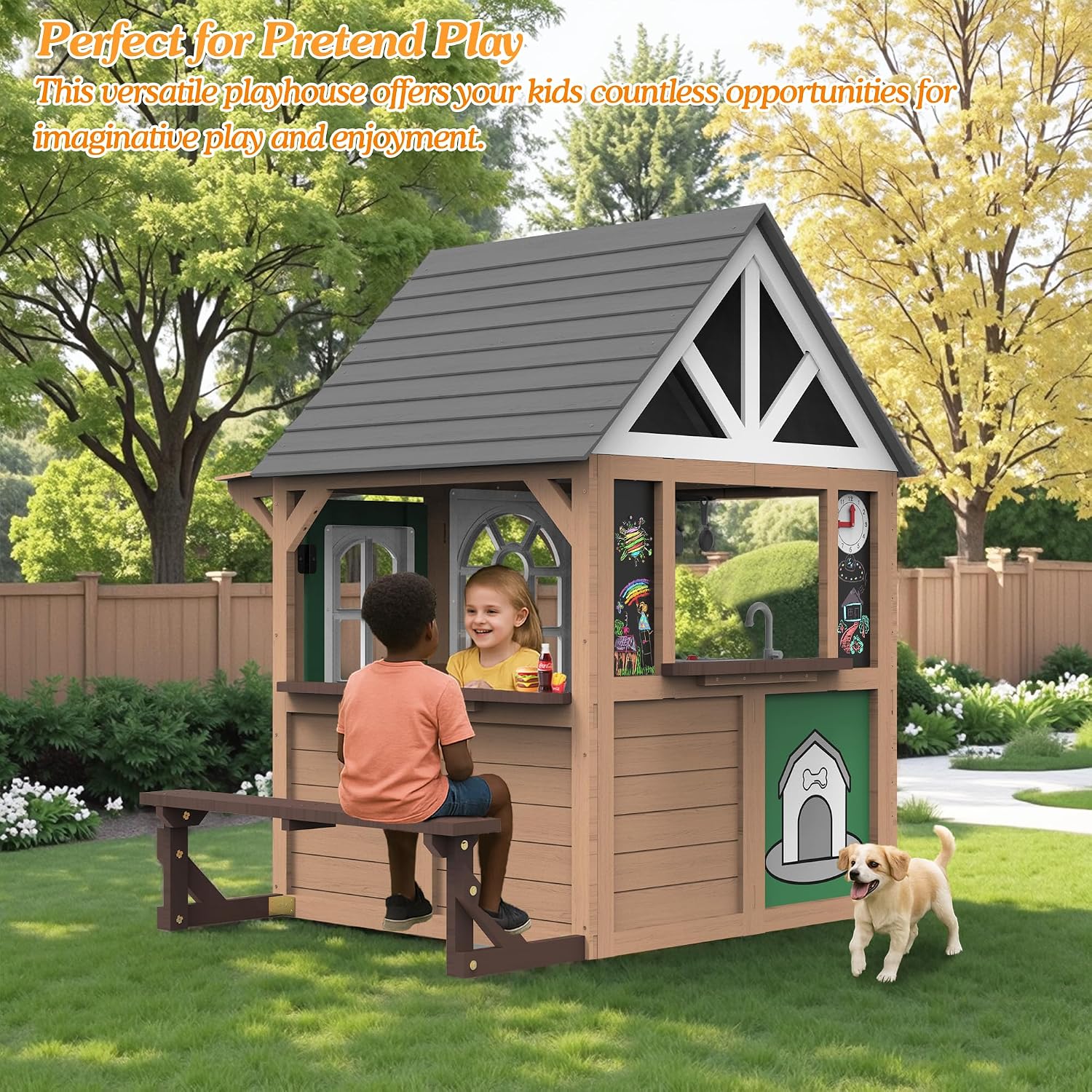 Seizeen Çocuklar İçin Açık Hav - Kids Outdoor Wooden Playhouse incelemesi ve fiyatı