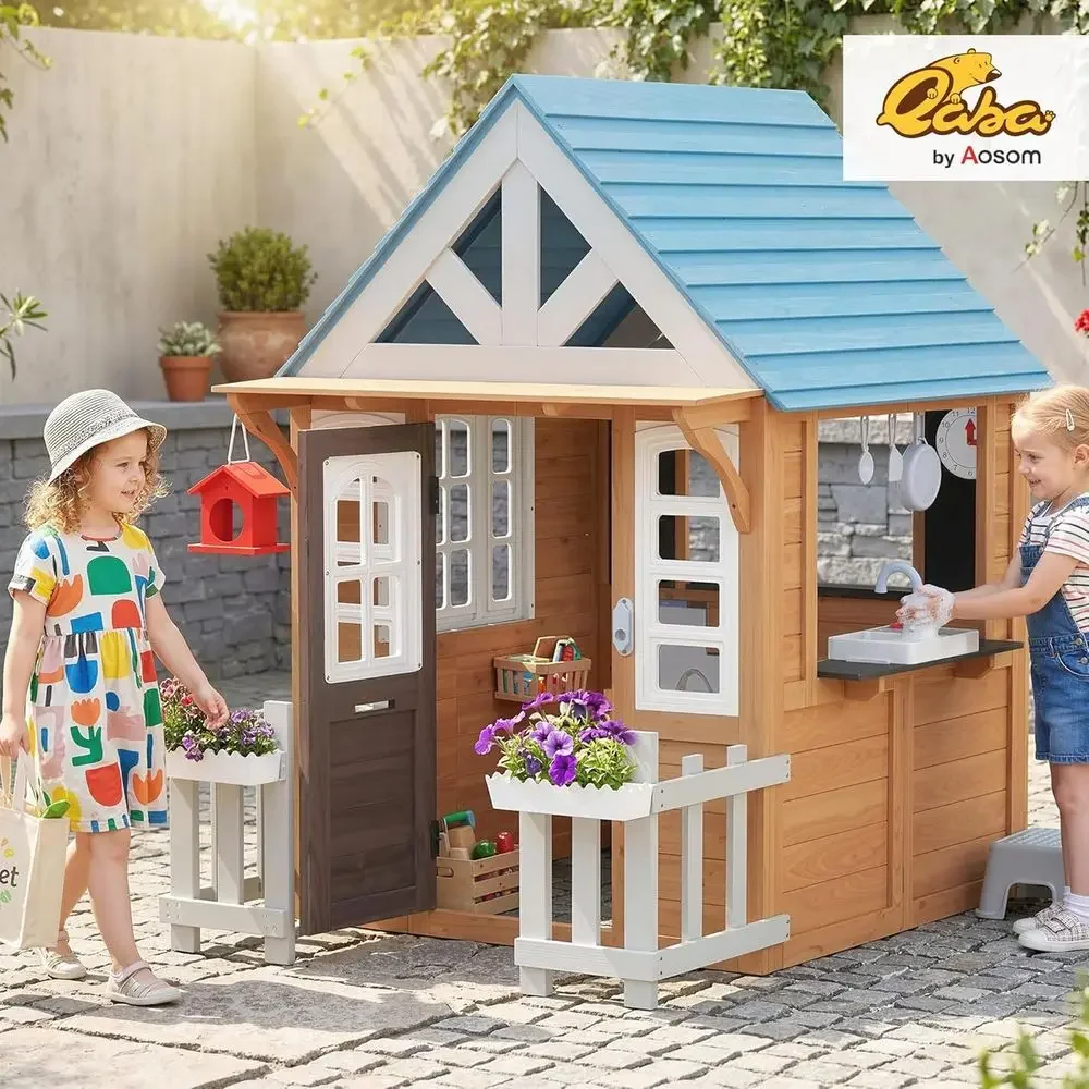 Evcil Hayvan Kapılı Qaba Açık  - Kids Outdoor Wooden Playhouse incelemesi ve fiyatı