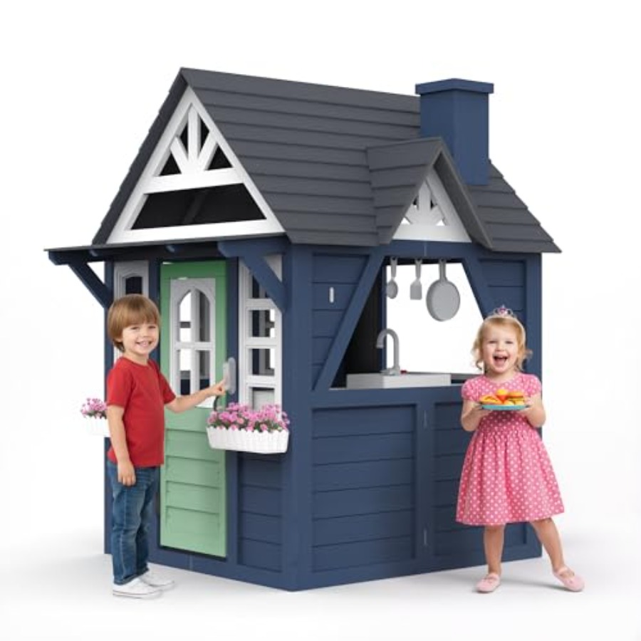 Açık hava çocuk oyun evi: ahşa - Kids Outdoor Wooden Playhouse incelemesi ve fiyatı