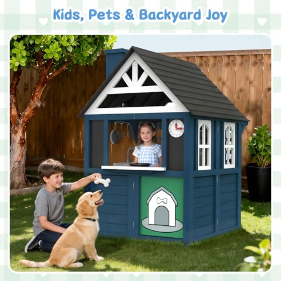 Açık hava çocuk oyun evi: ahşa - Kids Outdoor Wooden Playhouse incelemesi ve fiyatı