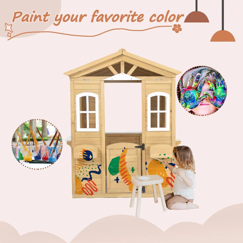 Çocuklar İçin Modern Klasik Ah - Kids Outdoor Wooden Playhouse incelemesi ve fiyatı