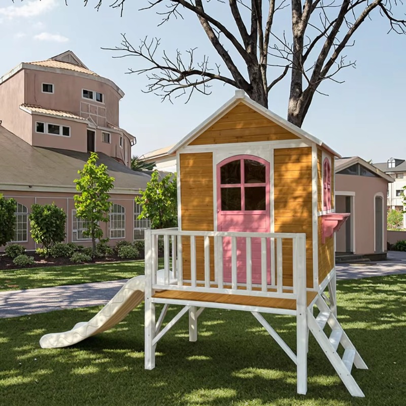 Modern İki Katlı Ahşap Çocuk O - Kids Outdoor Wooden Playhouse incelemesi ve fiyatı