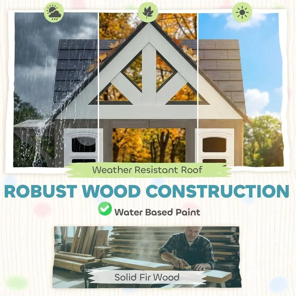 Qaba Açık Hava Oyun Evi, Köpek - Kids Outdoor Wooden Playhouse incelemesi ve fiyatı