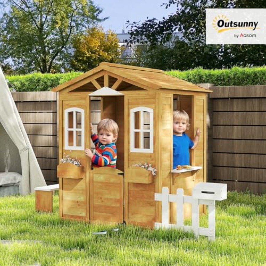 3-6 yaş arası çocuklar için dı - Kids Outdoor Wooden Playhouse incelemesi ve fiyatı